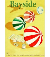 Bayside Beach Vintage Advertising Art Print